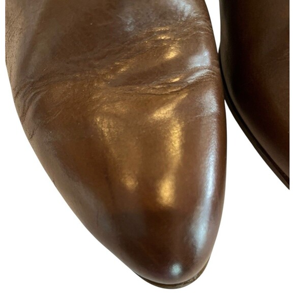 Frye Boots Ankle Booties Judith Leather Block Heel Double Zip Sz 8.5 brown - Picture 5 of 11